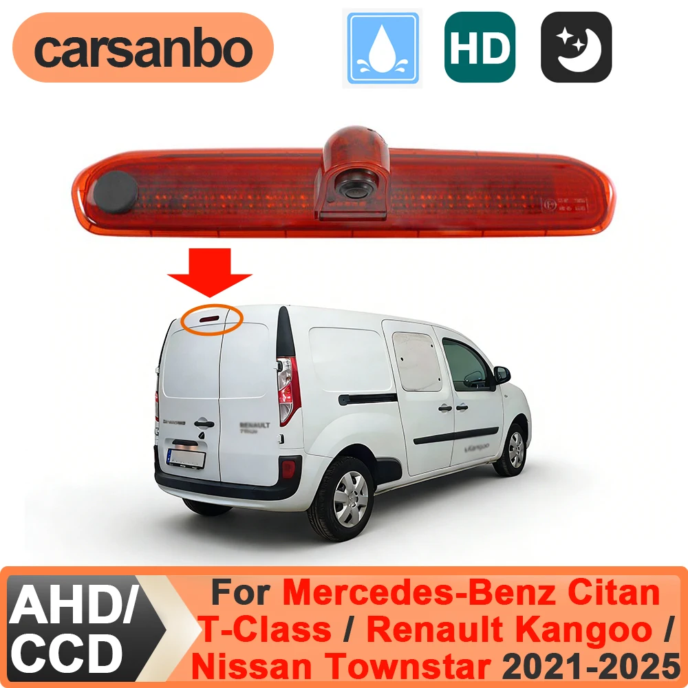Carsanbo 170 °   Luz de freno de coche, cámara de visión trasera para mercedes-benz Citan Clase T/Renault Kangoo/Nissan Townstar 2021-2025