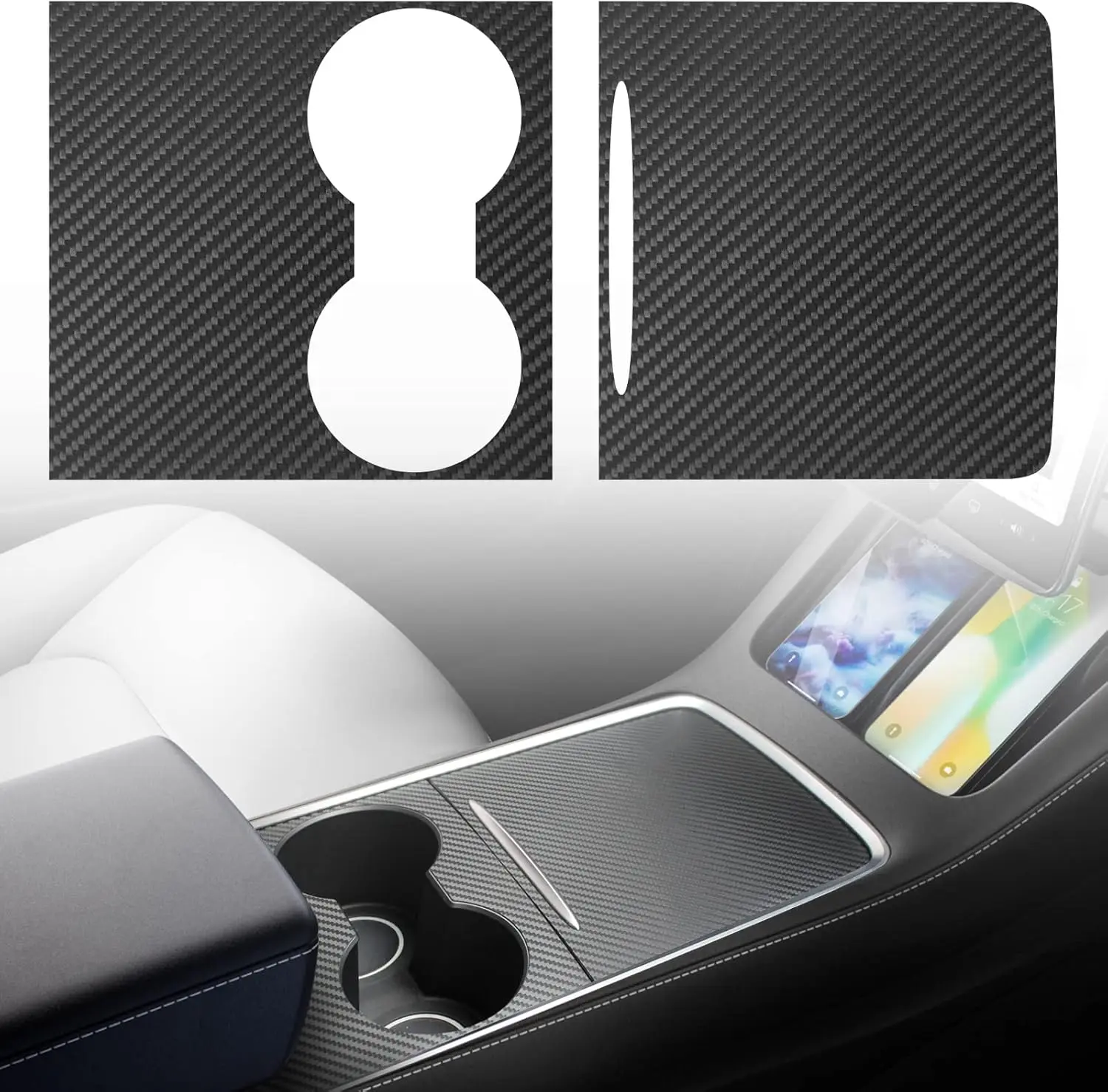 

Center Console Cover For Tesla Model 3 Y Central Control Armrest Panel Trim Real Carbon Fiber Car Interior Accessories 2021-2023