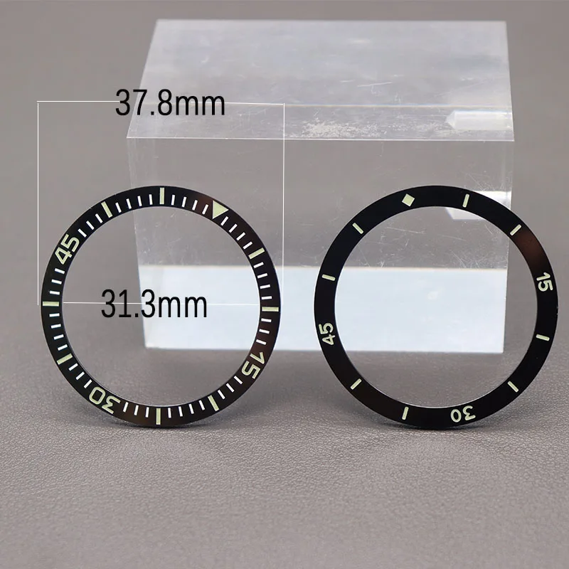 

37.8mm Ceramic Bezel Insert Watch Parts Rings Men's Accessories For 40mm Seiko Retro First Year Fifty Seek Series Diving Cases