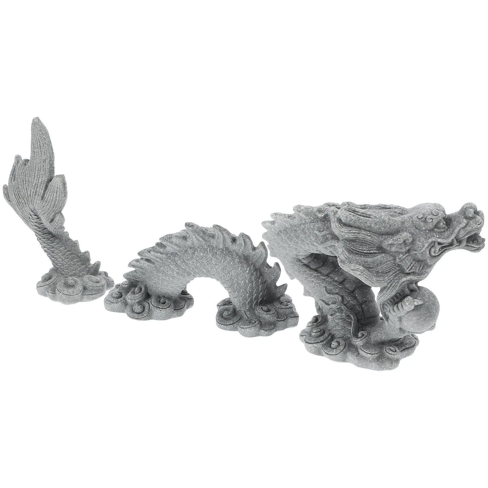 Decor Fish Tank Decorations Dragon Modeling Sandstone Ornaments Desk Statue Office