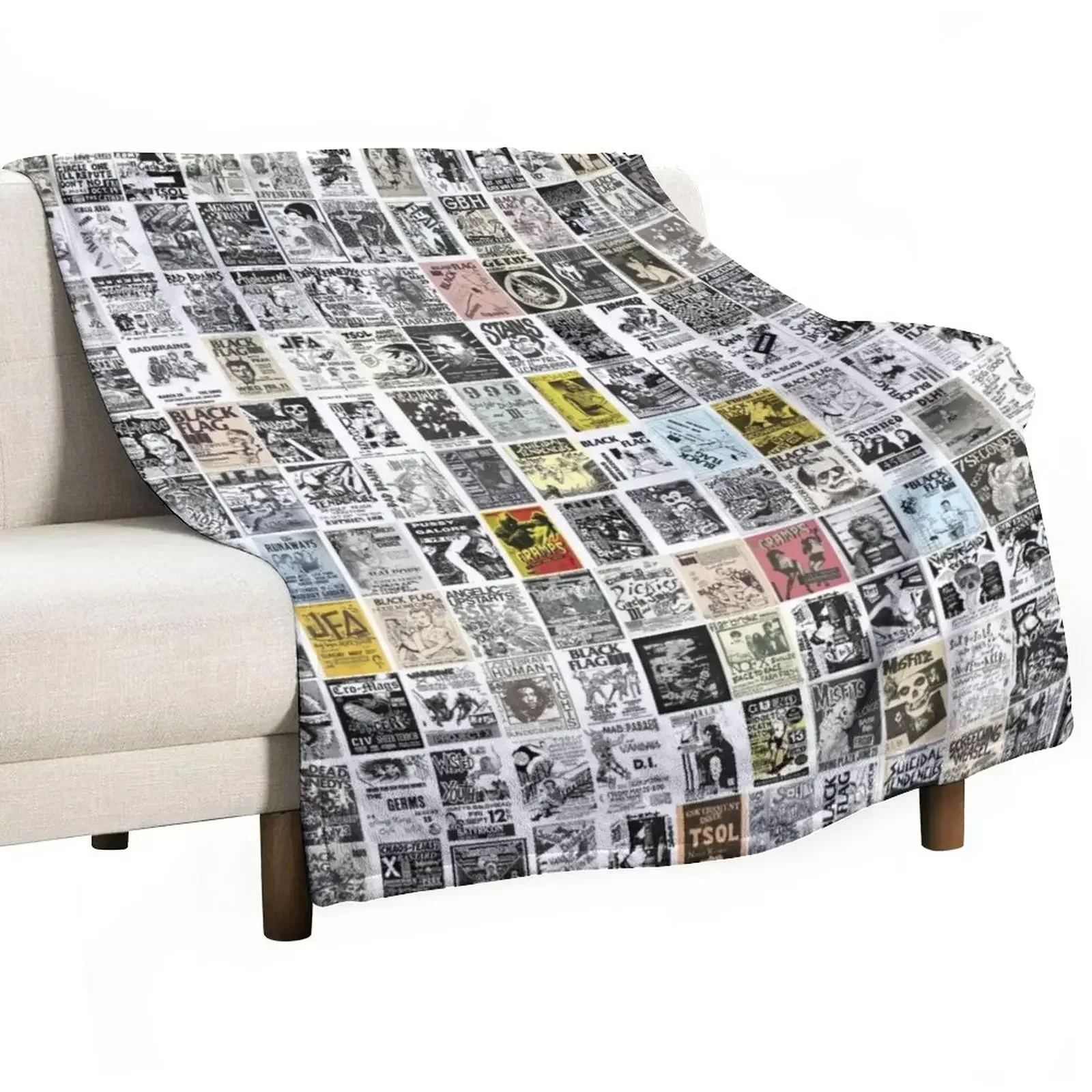 

Vintage Punk Rock Flyers Throw Blanket Luxury Throw Soft Plaid Luxury St Decorative Beds Blankets