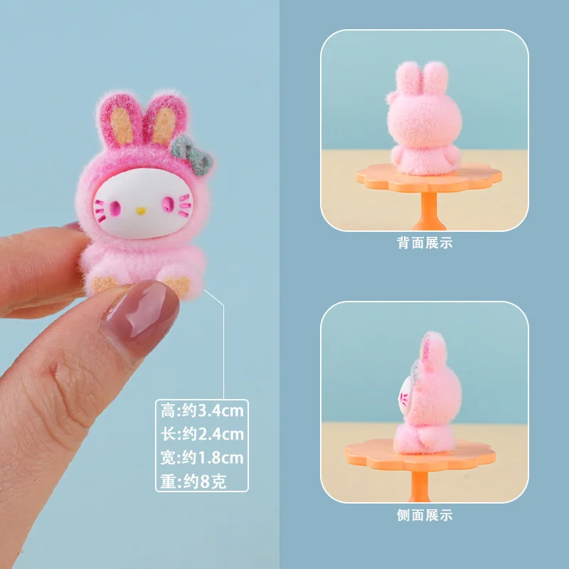 6pcs Anime Rainbow for HelloKitty Doll Creative DIY Resin Doll ornaments crafts high-end desk decorations For Christmas Gifts