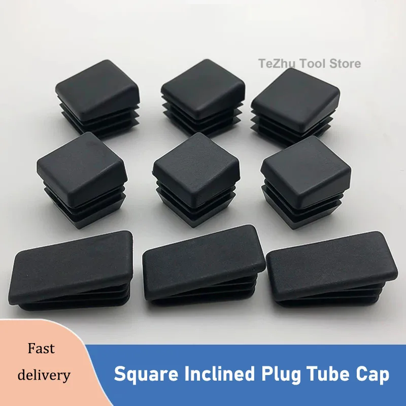 Square Inclined Plug Tube Cap Plastic Inner Plug, Adjustable Square Tube Blocking Head, Table And Chair Foot Pad Cover