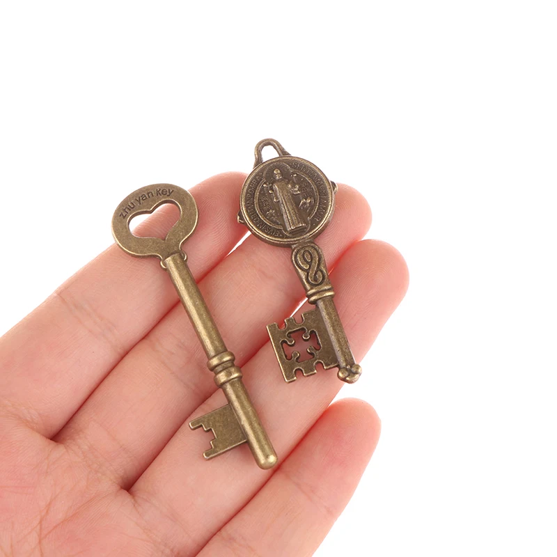 4-125Pcs Mixed Small Keys Charms Pendant Necklace Jewelry Making DIY Handmade Craft Decoration Vintage Bronze Metal Love Key