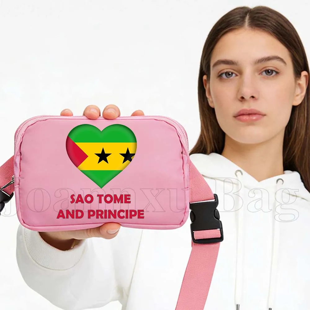 

Модная поясная сумка для йоги с флагом Сао-Томе и Принц-Принса, спортивная сумка для телефона, портативная, унисекс, для фитнеса и бега, милый подарок для женщин