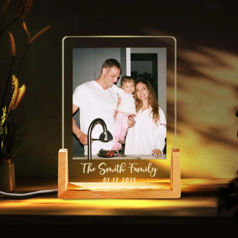 

Personalized Spouse Night Light Valentine's Day Gift Wedding Anniversary Keepsake Home Living Room Bedroom Decor Custom Photos