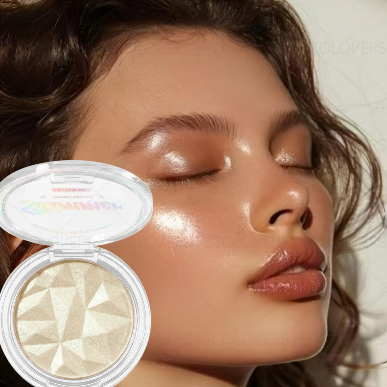 1PC Single-color Galaxy Highlighting Powder, Fine Pearlescent Sparkling Highlighter, Suitable for Face/eyes/body, Waterproof