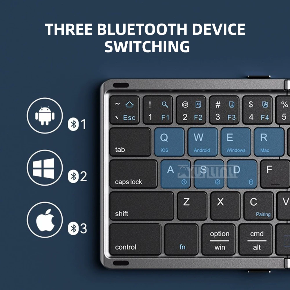  Portable for Laptop, Desktop, and Tablet; ​ 3-Fold Wireless Bluetooth Keyboard