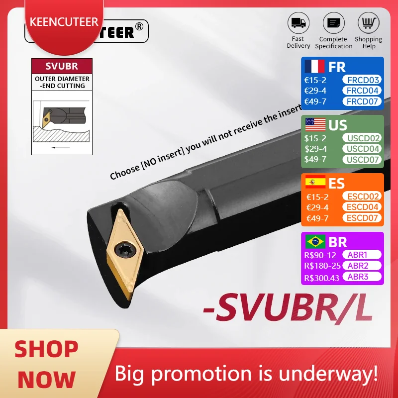 

Internal turning tool S16Q-SVUBR11S20R-SVUBR16 S25S-SVUBR16 S20R-SVUBL11 S16Q-SVUCR11 Lathe Turning CNC Cutting Tool Cutter Bar
