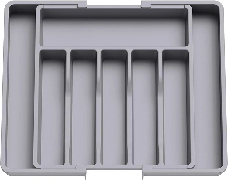 Expandable Utensil Tray Silverware Spoon Organizer Drawer Cover Adjustable Cutlery Tray Drawer Organizer Kitchen