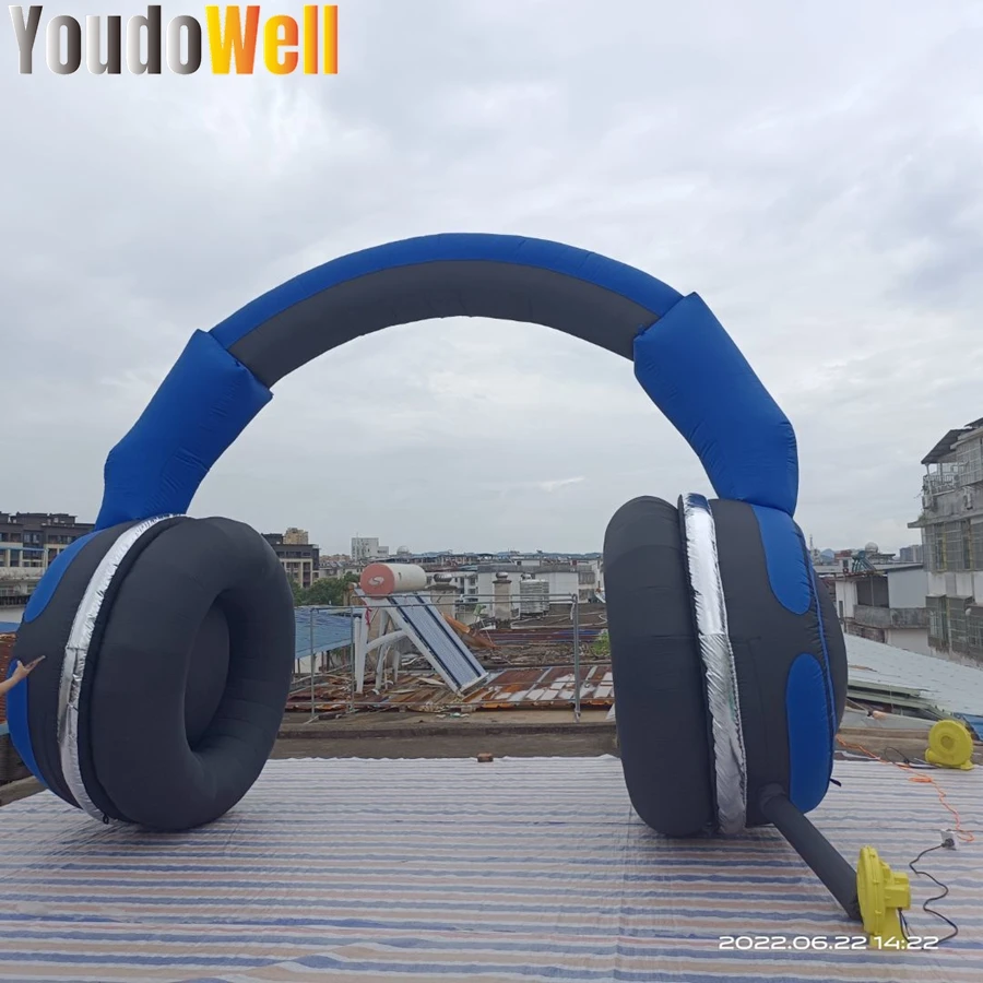 Audio store promotional tools Promotion Inflatable Headset Model Large Inflatable Headphones for musical Festival Decoration