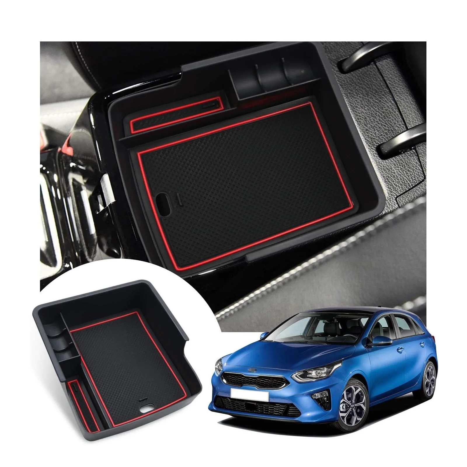 LFOTPP Car Armrest Storage Box for Kia Ceed SW GT 2018-2022 2023 Central Control Container Auto Interior Ceed Accessories 2023