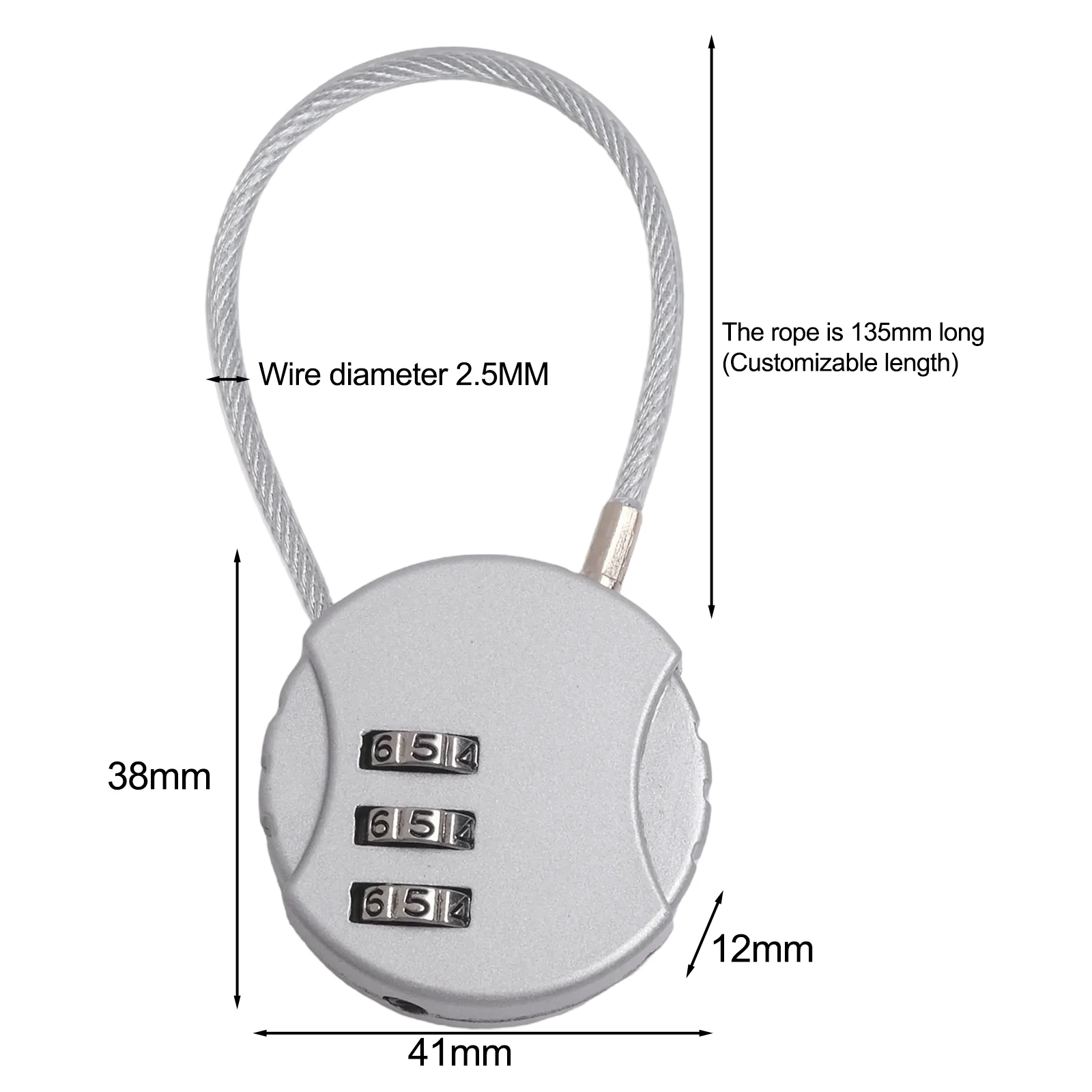 3 Digit Combination Padlock Heavy Duty Outdoor Lock Gym Travel Luggage Locker Home Improvement Building Hardware