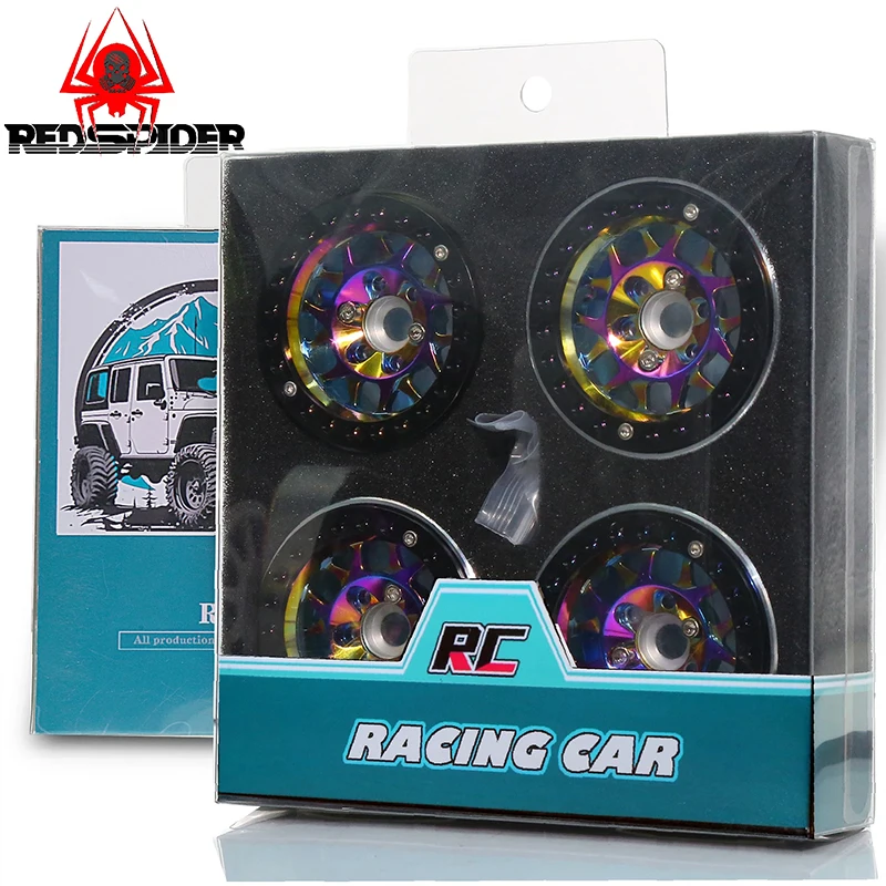 عجلات Beadlock مقاس 1.9 بوصة (4 قطع) - سبائك الألومنيوم لمحور SCX10/90046، TRX4، VS4-10، Redcat Gen8 - 1/10 RC الزاحف #6