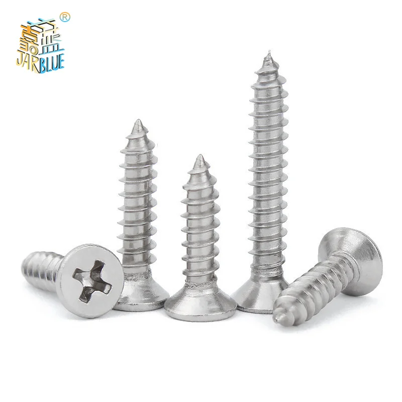 100pcs/lot M1 M1.2 M1.4 M1.7 M2 M2.6 Mini 304 stainless steel Cross Phillips Flat Countersunk Head Self-tapping Wood Screw