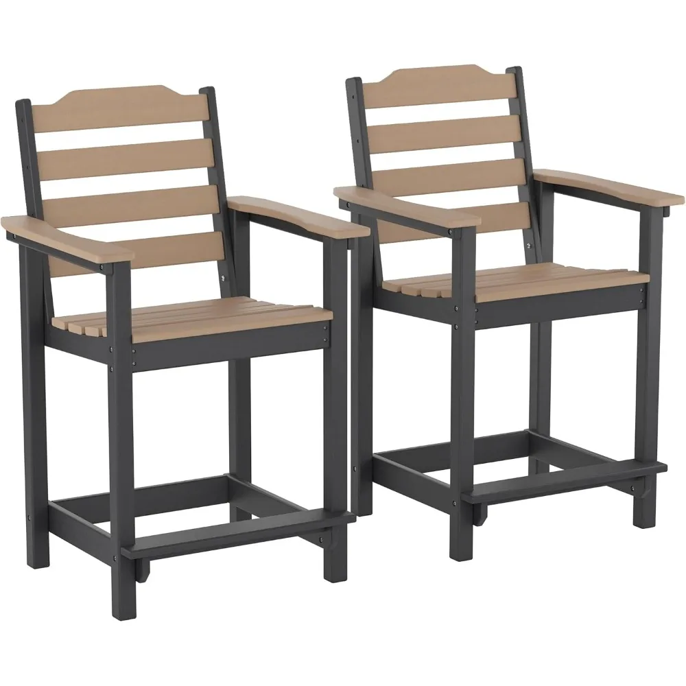 Hoge Adirondack-stoel, HDPE weerbestendige balkonstoelen voor tuin, achtertuin, zwembad, capaciteit 300LBS (