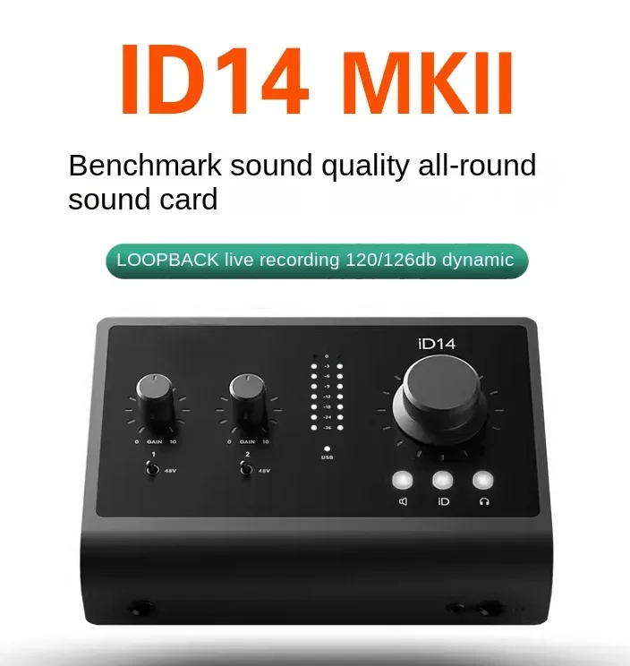 Second Generation Professional Live Karaoke Recording and Editing Guitar Audio Interface External Sound Card