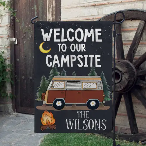 Personalized Welcome To Our Campsite Flag Happy Camper Flag Camping Welcome Flag VVL YYX EEZ