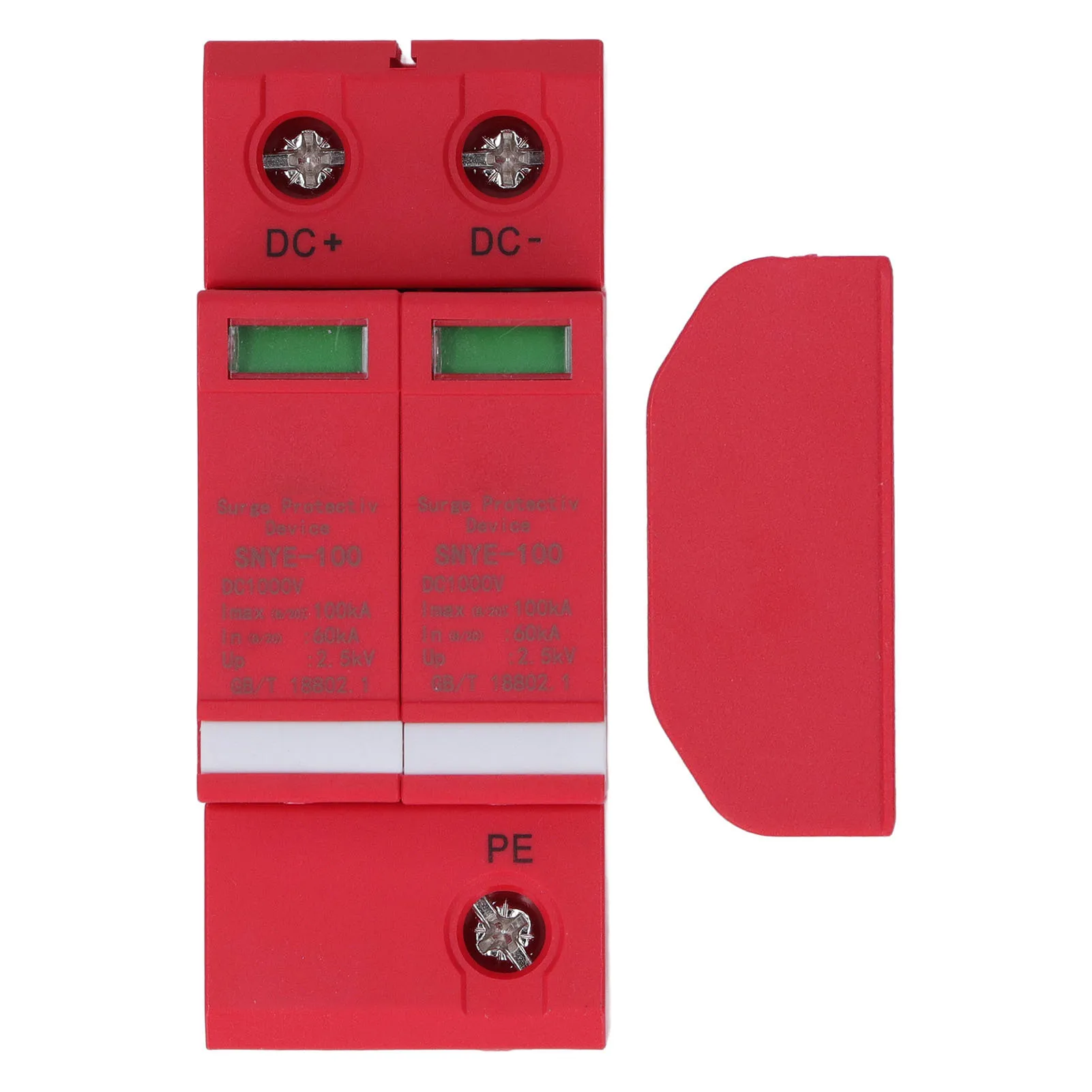 2P  Protector Compact Size 35mm Rail Installation DC1000V Arrester  Device with Indicator for Power Distribution