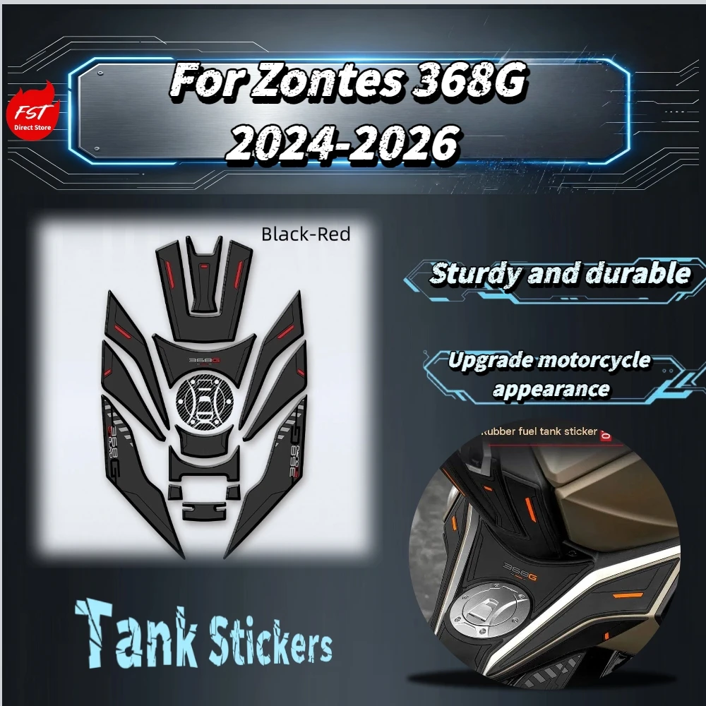 For Zontes 368G 2024‑2026 Anti‑Scratch Rubber Tank Decals Weather‑Resistant Decorative Body Guard Stickers Mod Accessories