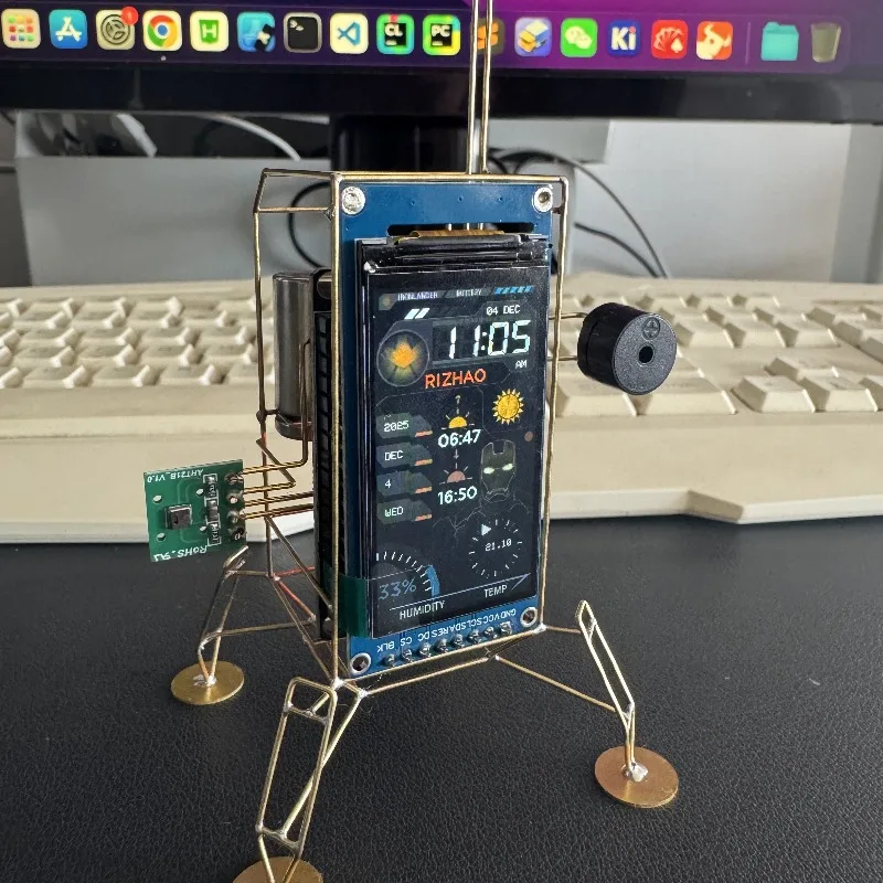 Creative Desktop Figurines Office Decoration Sculptures Funny Temperature Time Display Ornaments Modern Handmade Figurines