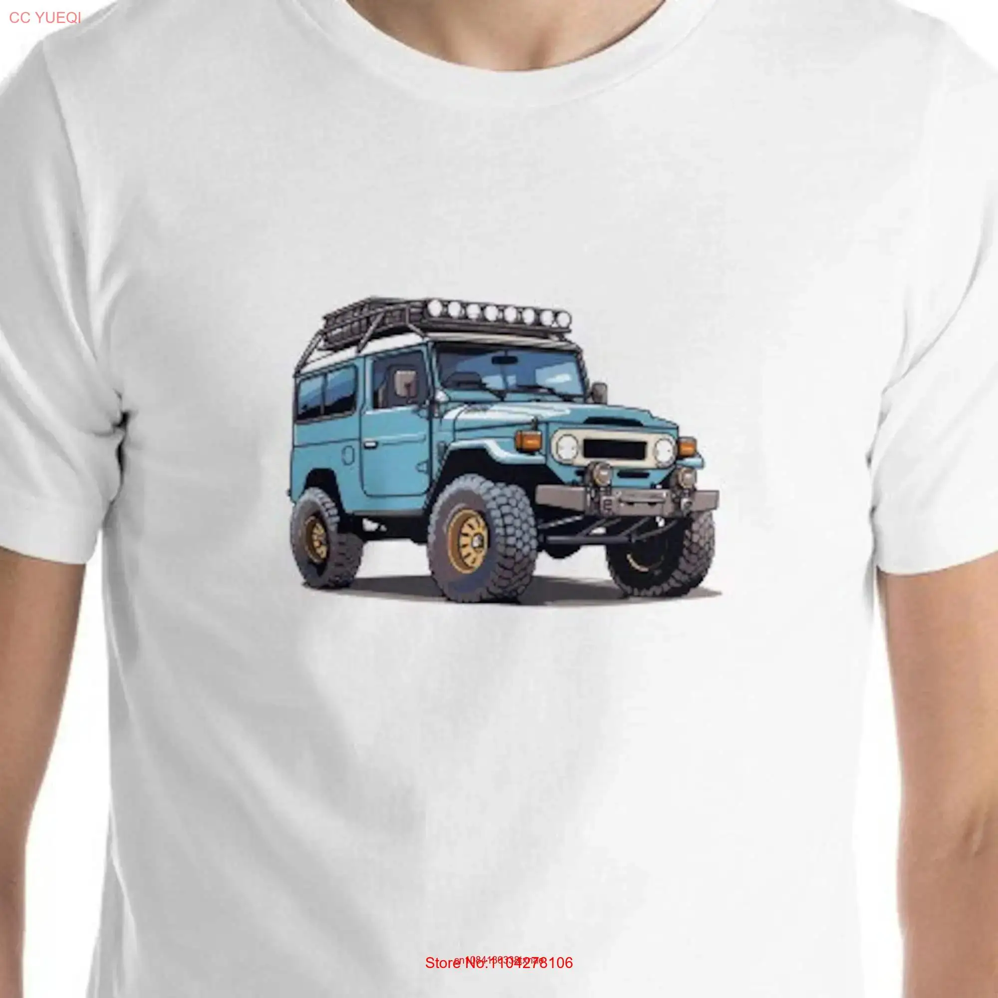 Light Blue Land Cruiser FJ40 T Shirt Legendary Off Road Adventure Style long or short sleeves