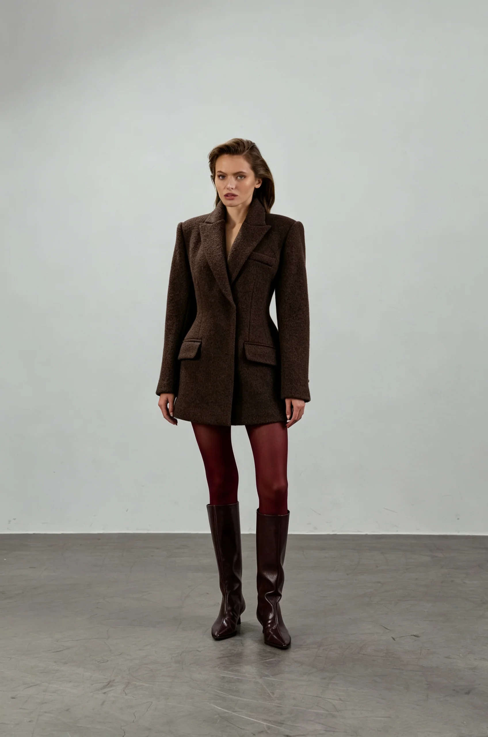 Women Boucle Wool Blend Short  - Wool Blend Coat 评论和价格