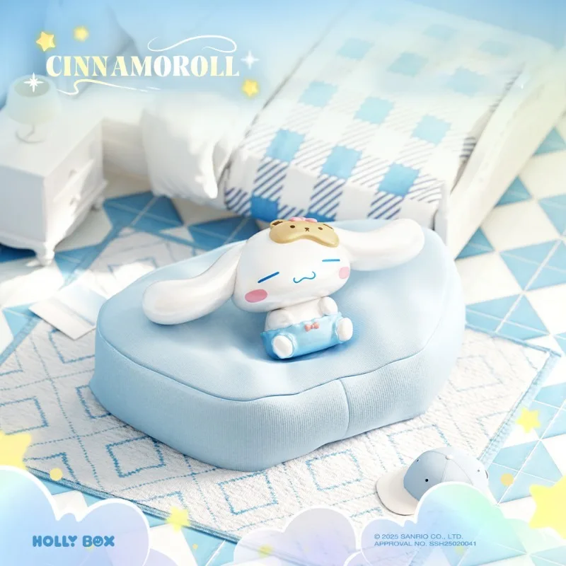 Figura de la serie de sofás con cojín suave de la familia Sanrio |   Hello Kitty Kuromi My Melody Cinnamoroll Caja ciega de juguete |   Decoración de escritorio