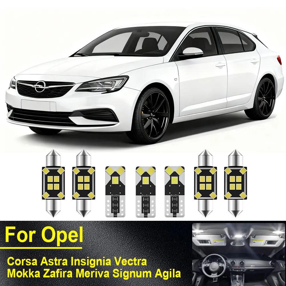 

For Opel Vauxhall Astra G H J K Corsa D E Insignia Vectra Zafira A B C Mokka Meriva Signum Agila Car LED Interior Light Kit