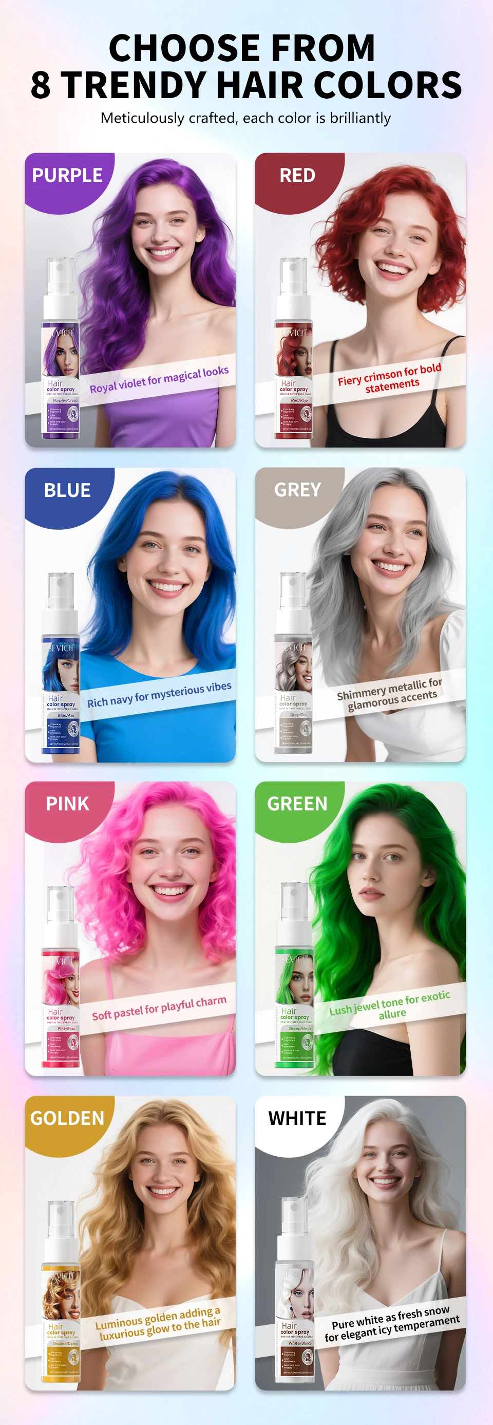 Temporäre Haar Färben Spray Haar Farbe Farbstoff Spray Bunte Haar Styling Produkt 30 ml Für Tägliche Party Cosplay DIY Haar farbe Creme – Detail 11