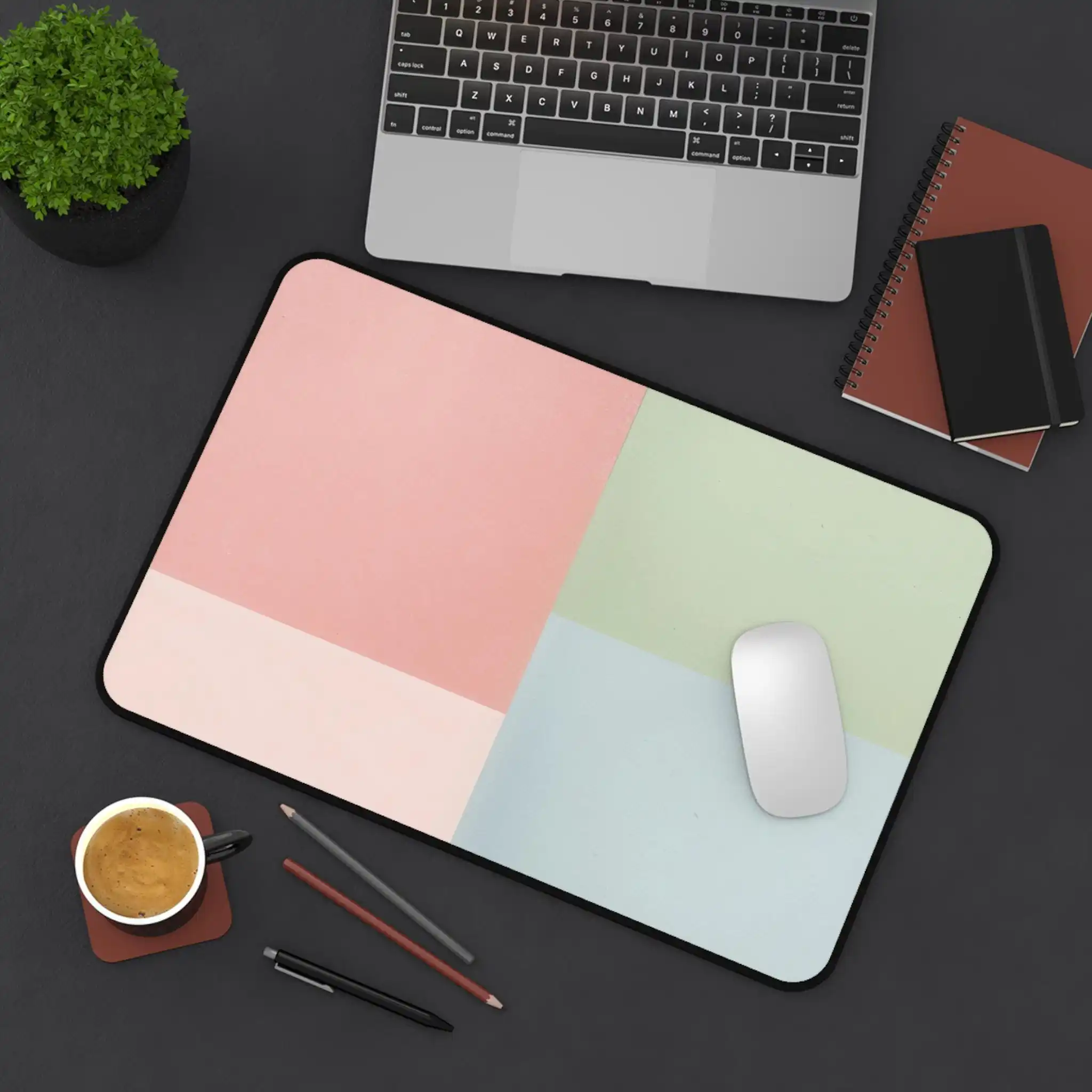 Pastel Abstract Color Block Desk Mat,oversized Mouse Pad, Desktop Accessory. A Perfect Gift for Work or Home Use Kawaii Desk Pad