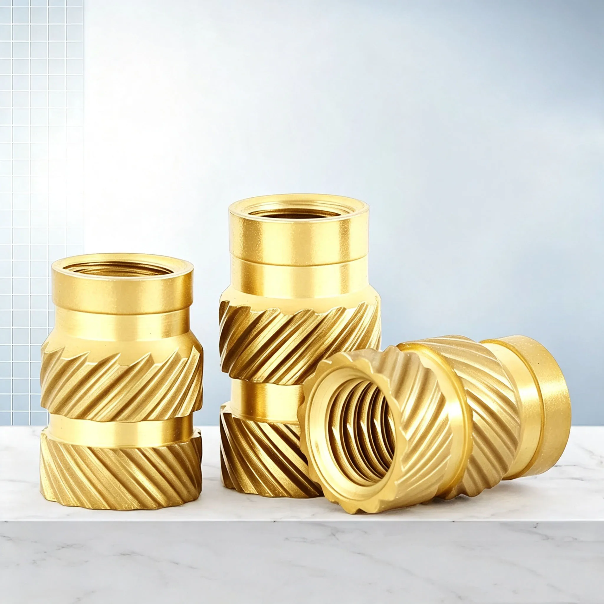 M2-M8 Knurled Brass Thread Insert Nut Heat Fusion Injection Molding Embedded Copper Fixing Nut Hardware Fitting