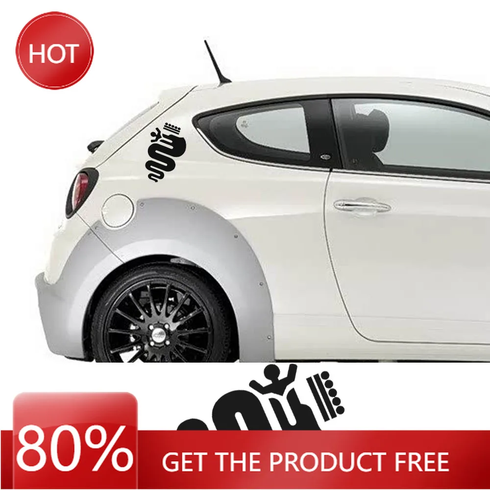 Hub Caps 2PCS Car Body Sticker For Alfa Romeo Giulietta Mito Giulia Brera 147 156 159 Tonale GT