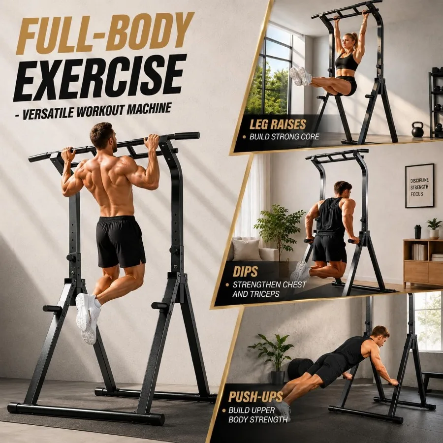 Foldable Pull Up Bar, Freestanding Power Tower Pull Up Bar Station