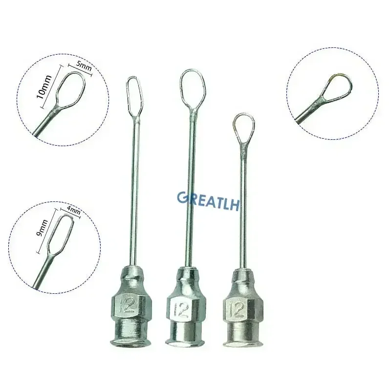 GREATLH Stainless Steel Lens Loop Infusion Cannula Irrigating Vectis Ophthalmic Surgery Instrument