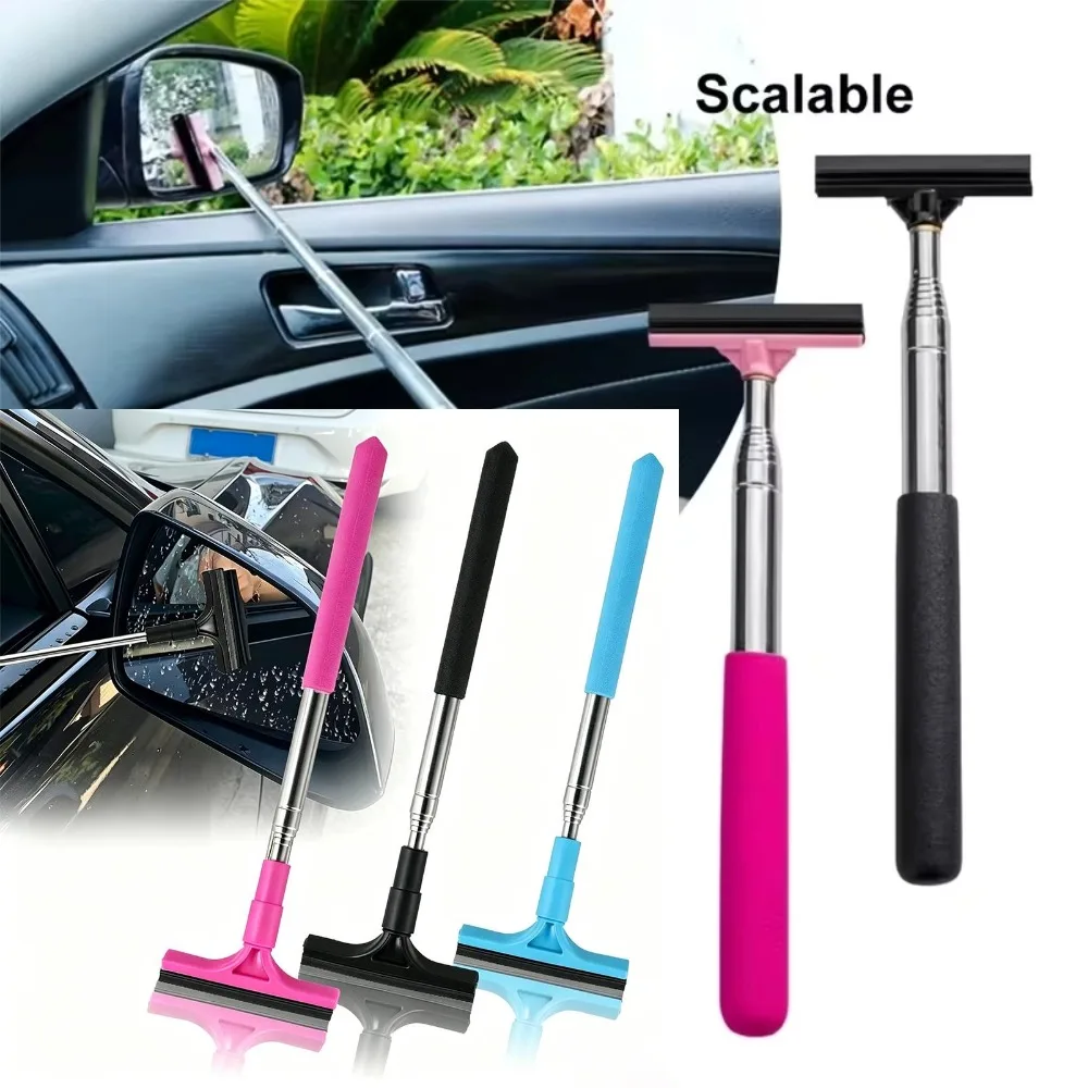 Quickly Remove Mirror Rain Fog Car Mirror Cleaning Tool Double-layer Rubber Strip Portable Car Rearview Mirror Retractable Wiper