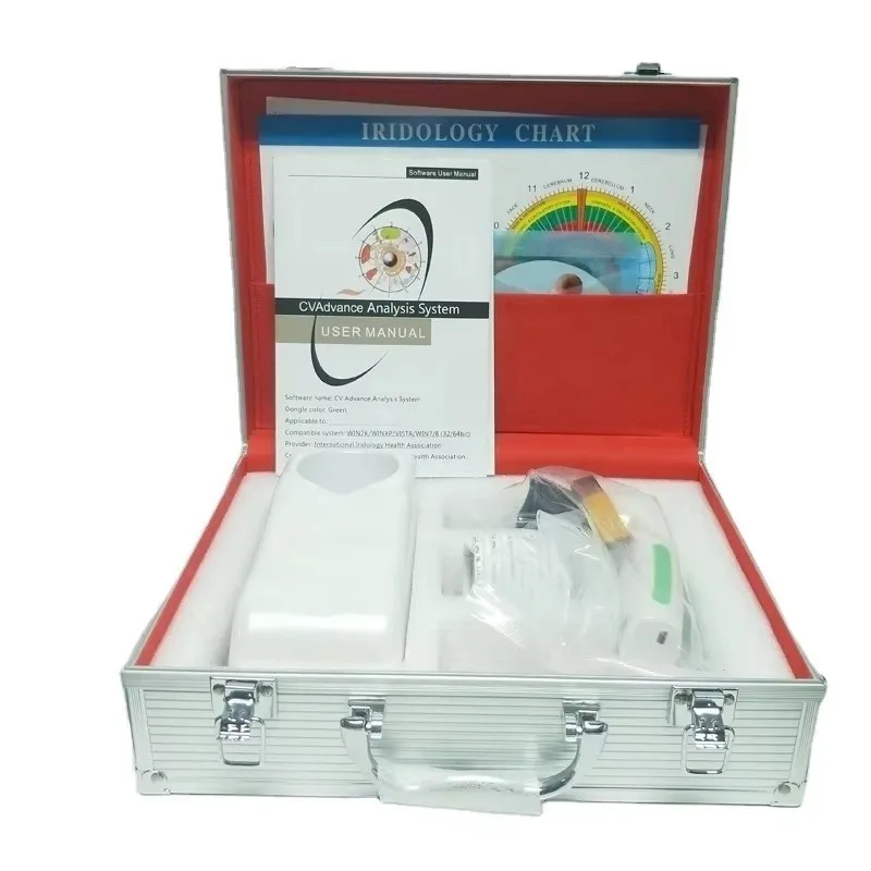 12MP He-alth Analysis Iriscope Iridology Camera Sanhe T-16A Po-table 30X Iris Lens English Spanish Korean Russian Auto Eyes Body
