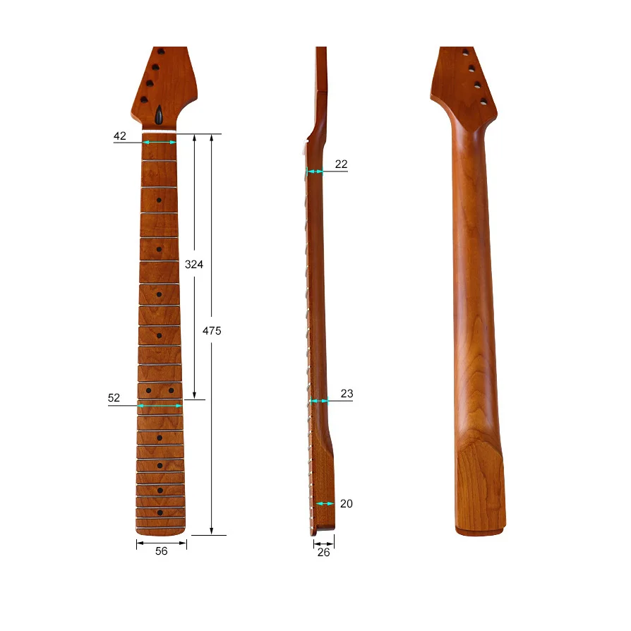 22 frets 6 strings baked maple ST neck electric guitar with peach pipe guitar handle  electric guitar instrument accessories