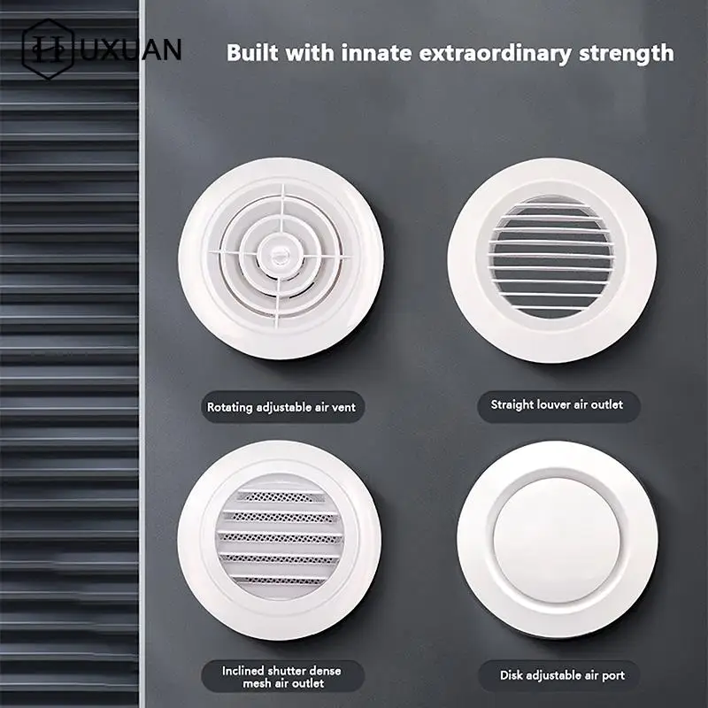 

Adjustable Air Ventilation Cover Round Ducting Ceiling Wall Hole Abs Air Vent Grille Louver Kitchen Bath Air Outlet Fresh System