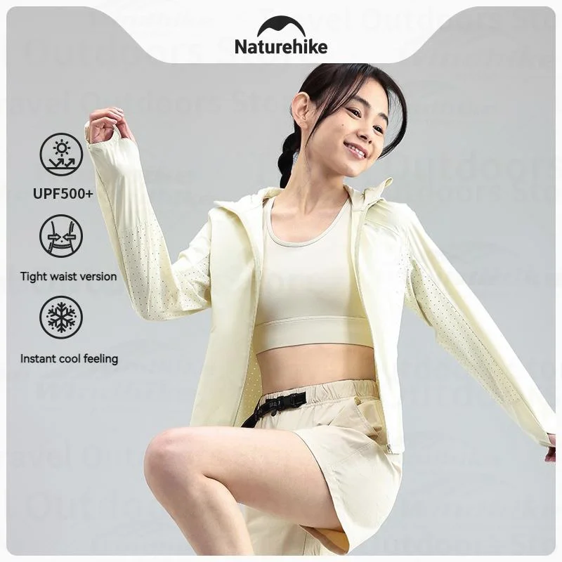 

Naturehike Women's Jacket Sunscreen Camping Outdoor Cool Portable Hooded Mountaineering Suit Skin friendly Breathable UPF500
