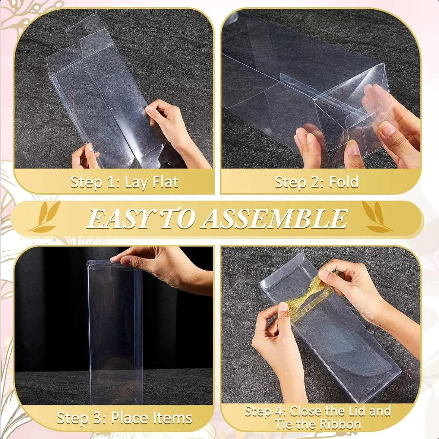 50 Stück Becher-Geschenkboxen, transparente Becher-Verpackungsbox mit Band für Sublimationsbecher, kompatibel mit Stanley 11oz 12oz 15oz
