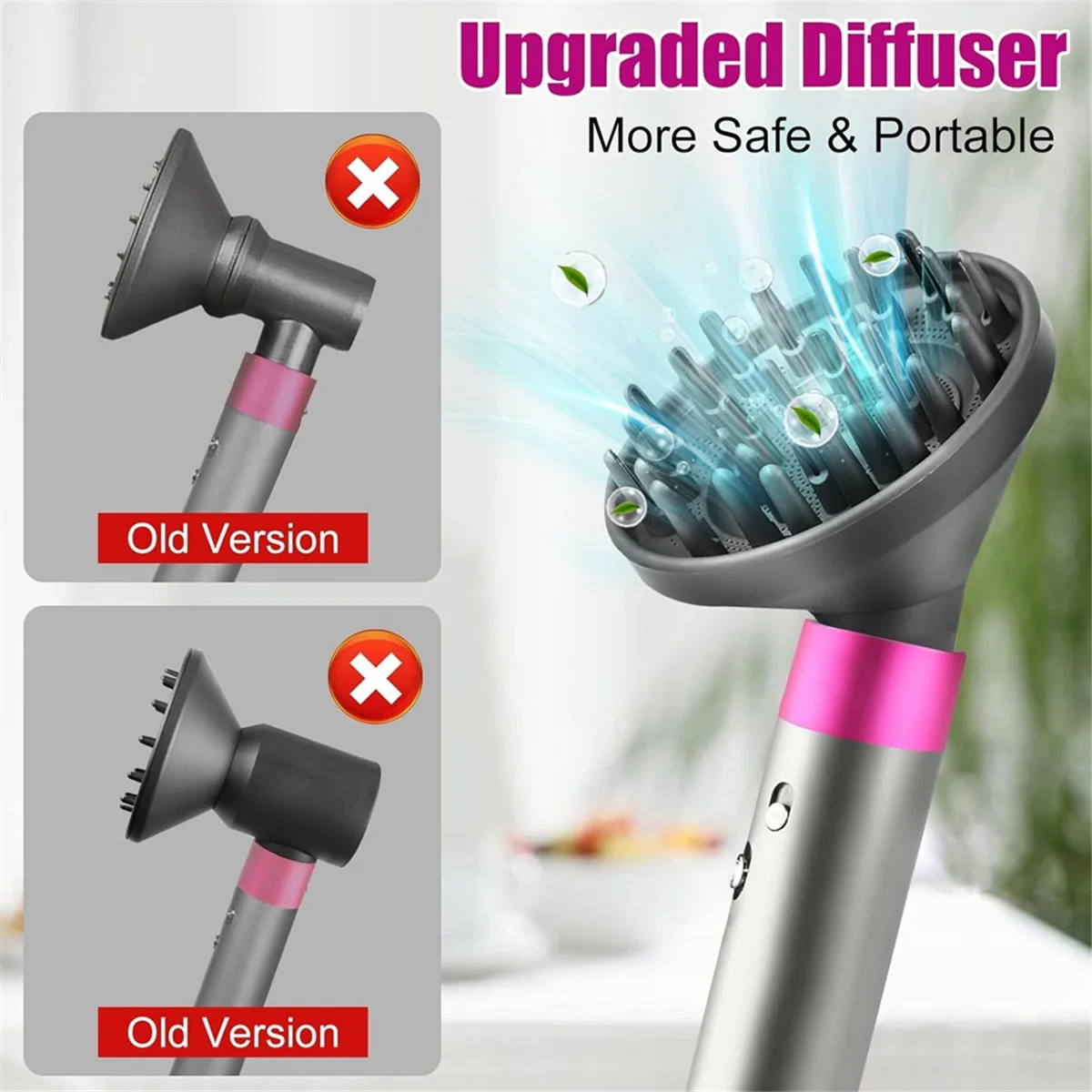 Diffuser Attachment Large Round Volumizing Brush for HS01 HS05 Curling Iron Styling