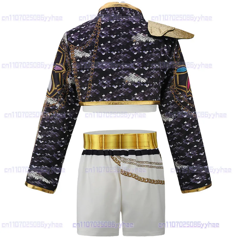 Kpop Rumi Cosplay Jacket pants Girls Demon Hunters Costume Kids Zipper Hoodie Rumi Child Fashion Polyester Printed Outwear Party