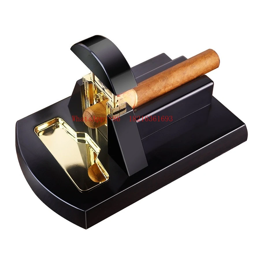 Cigar Scissors Guillotine Metal Stainless Steel Smooth Sharp Solid Wood Cigar Scissors Thickened