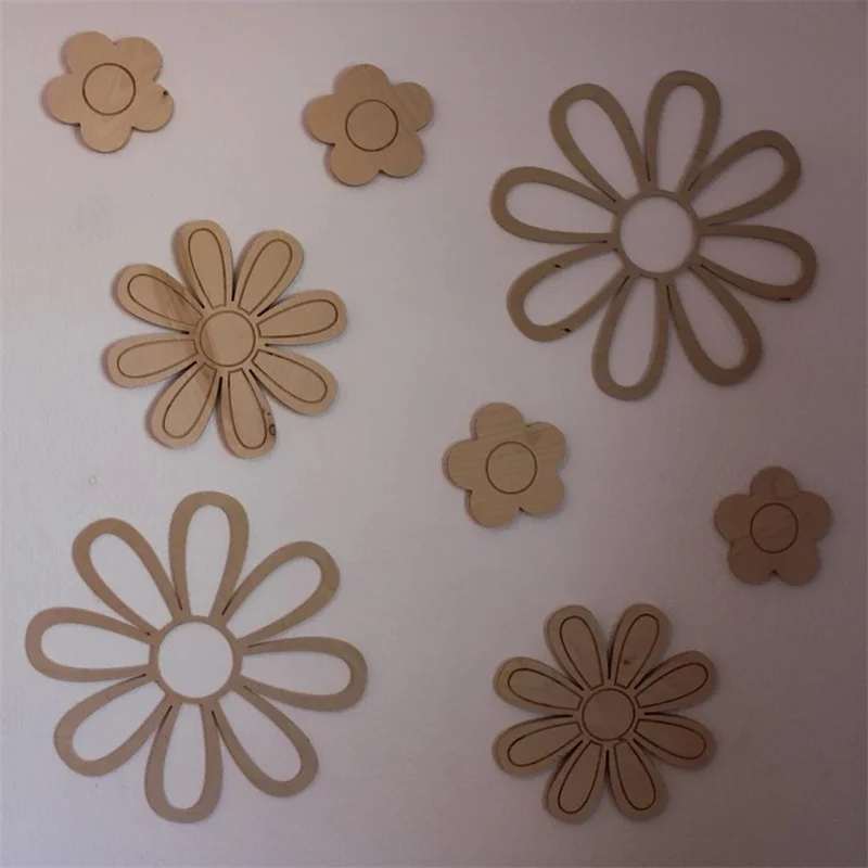 Ins Wooden Daisy Wall Flowers Nursery Decor Boho Nursery Kids Room Wall Decor Farmhouse Bathroom Decoration, Housewarming Gift