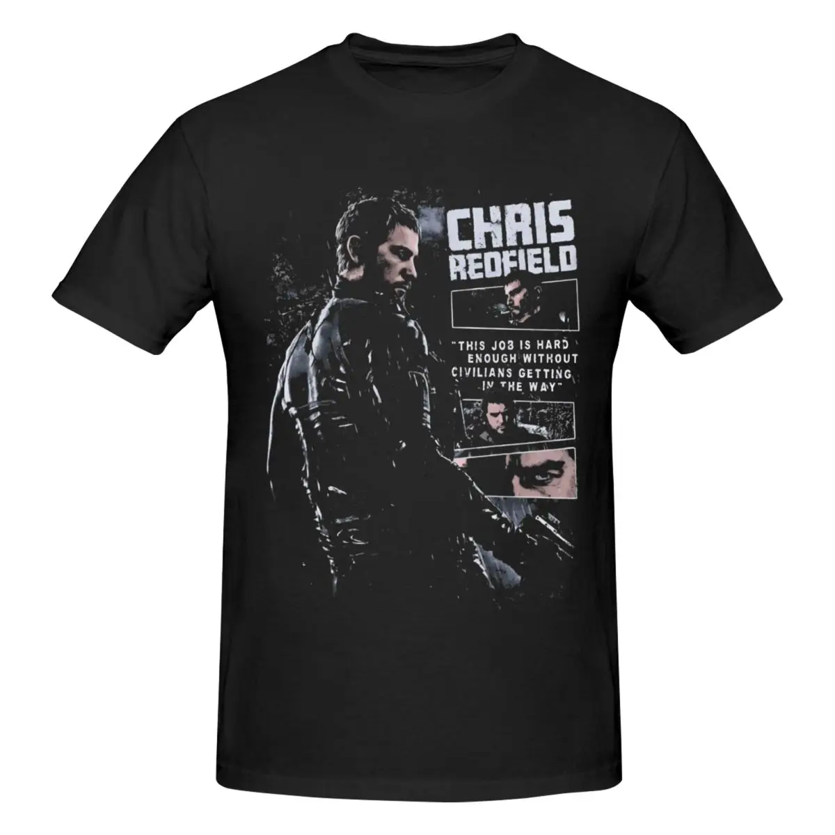 Girl Dinner Chris Redfield Retro T Shirts Graphic Y2K Gifts Crewneck Tshirt For Men Women Clothing