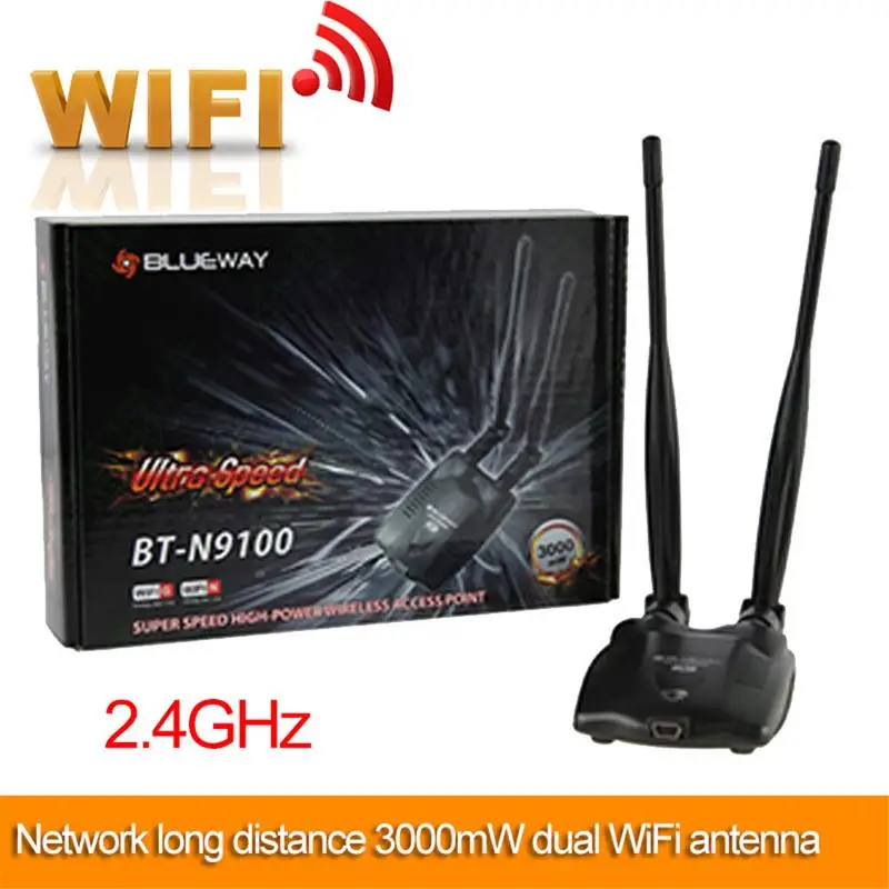 Wireless Beini Free Internet Long Range 3000mW Dual Wifi Antenna Blueway USB Wifi Adapter Deco-der Ralink 3070 BT-N9100