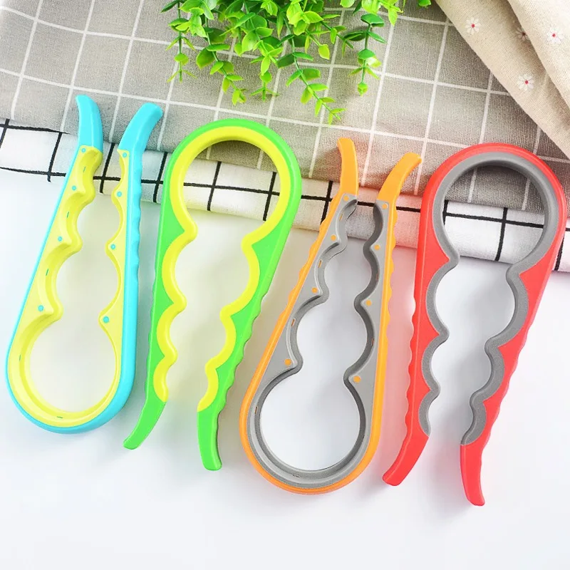 Lid Jar Opener 4 In 1 Handy Screw Cap Jar Openers Multi Purpose Can Opener Bottle Lid Grip Wrench Bottle Kitchen Gadgets