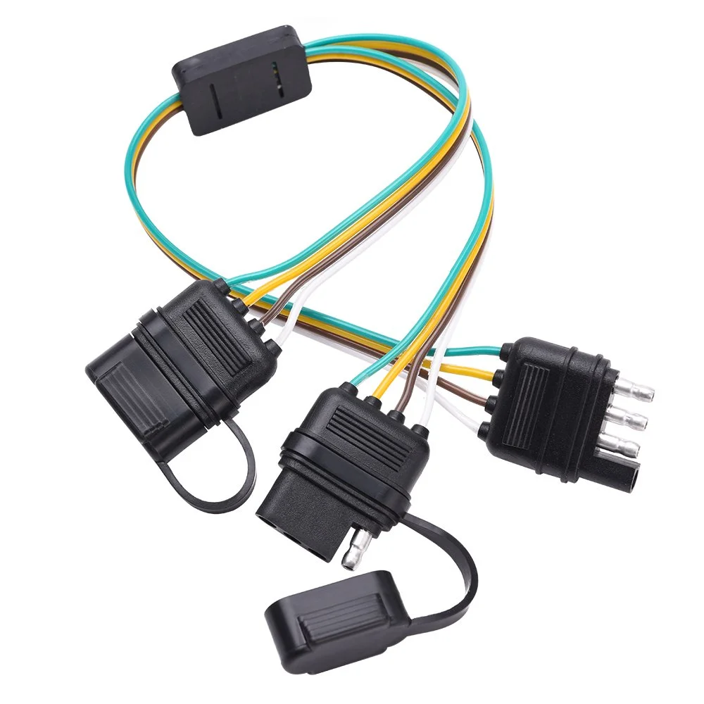 MICTUNING 4-Pin Flat Trailer Extension Cable 12