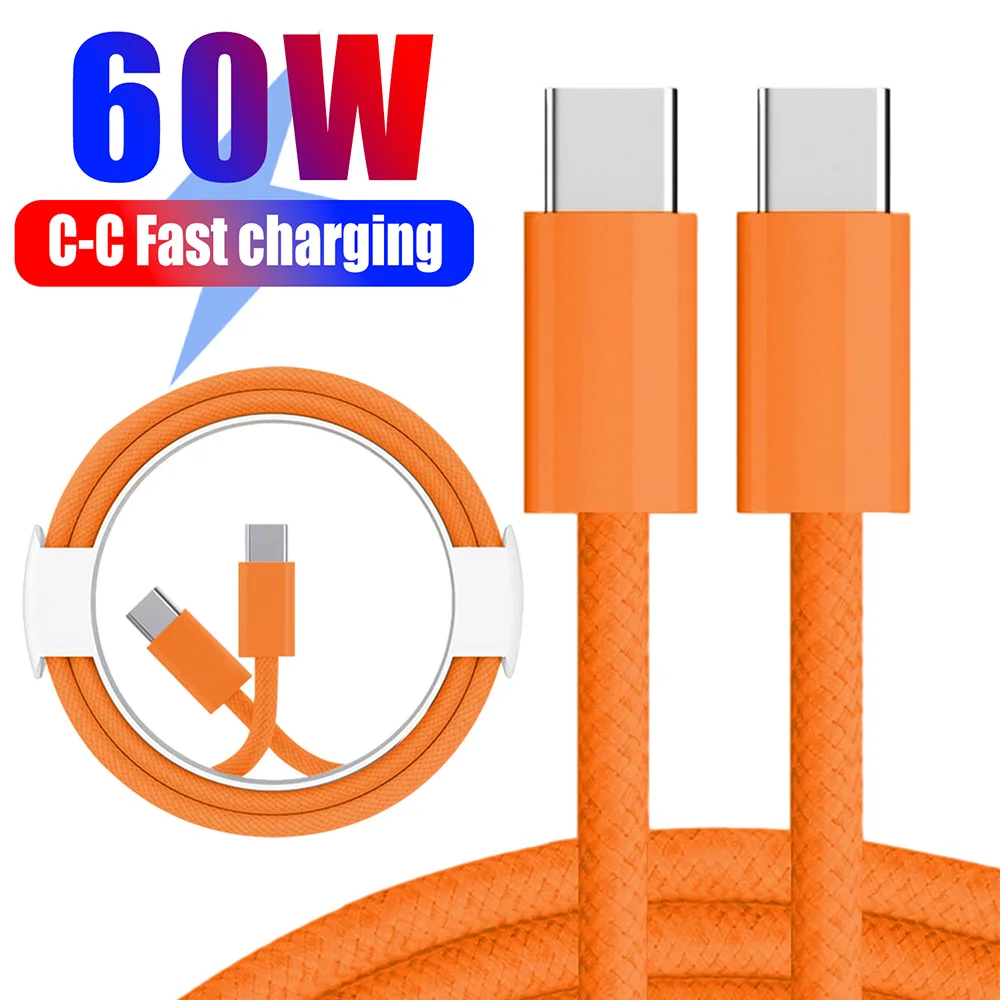 

Кабель для быстрой зарядки, 60 Вт, линия передачи данных типа C к Type-C для Iphone 17 Pro Max 1/2/3 м, USBC к C, кабель, провод для IPhone 15 16 17